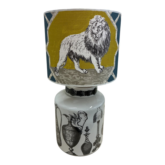 Lampenschirm Kitty Cat von Jim Thompson (gelb/blau)