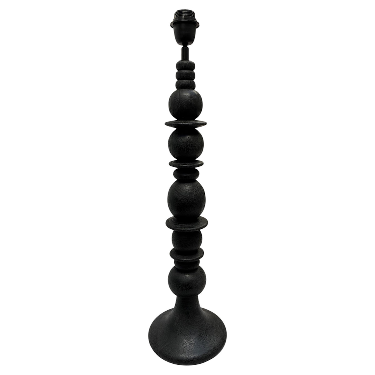 Lampenfuß Schwarz, Mangoholz, 18x18x68
