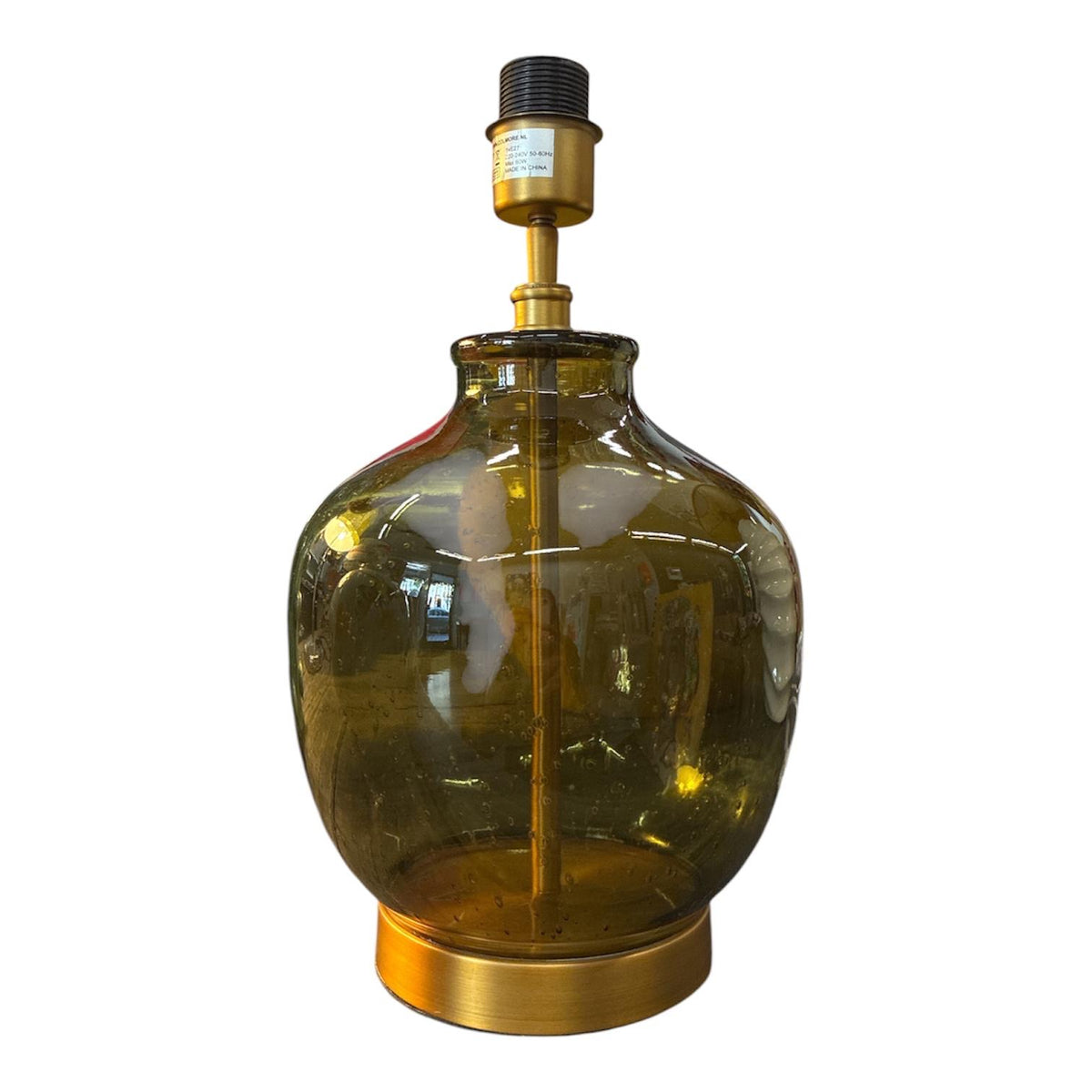 Lampenfuß Glas olivegrün ↑29cm