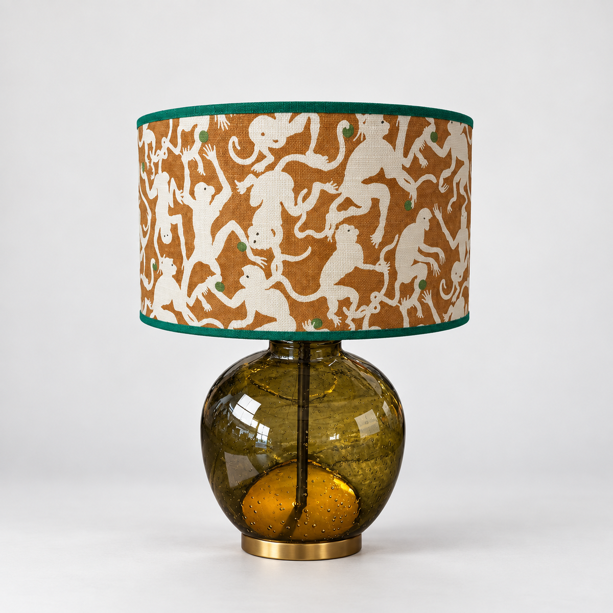 Lampenfuß Glas olivegrün ↑29cm