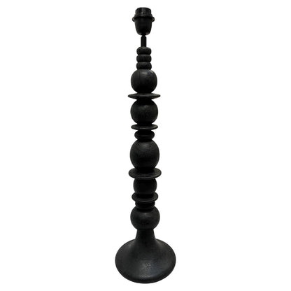 Lampenfuß Schwarz, Mangoholz, 18x18x68